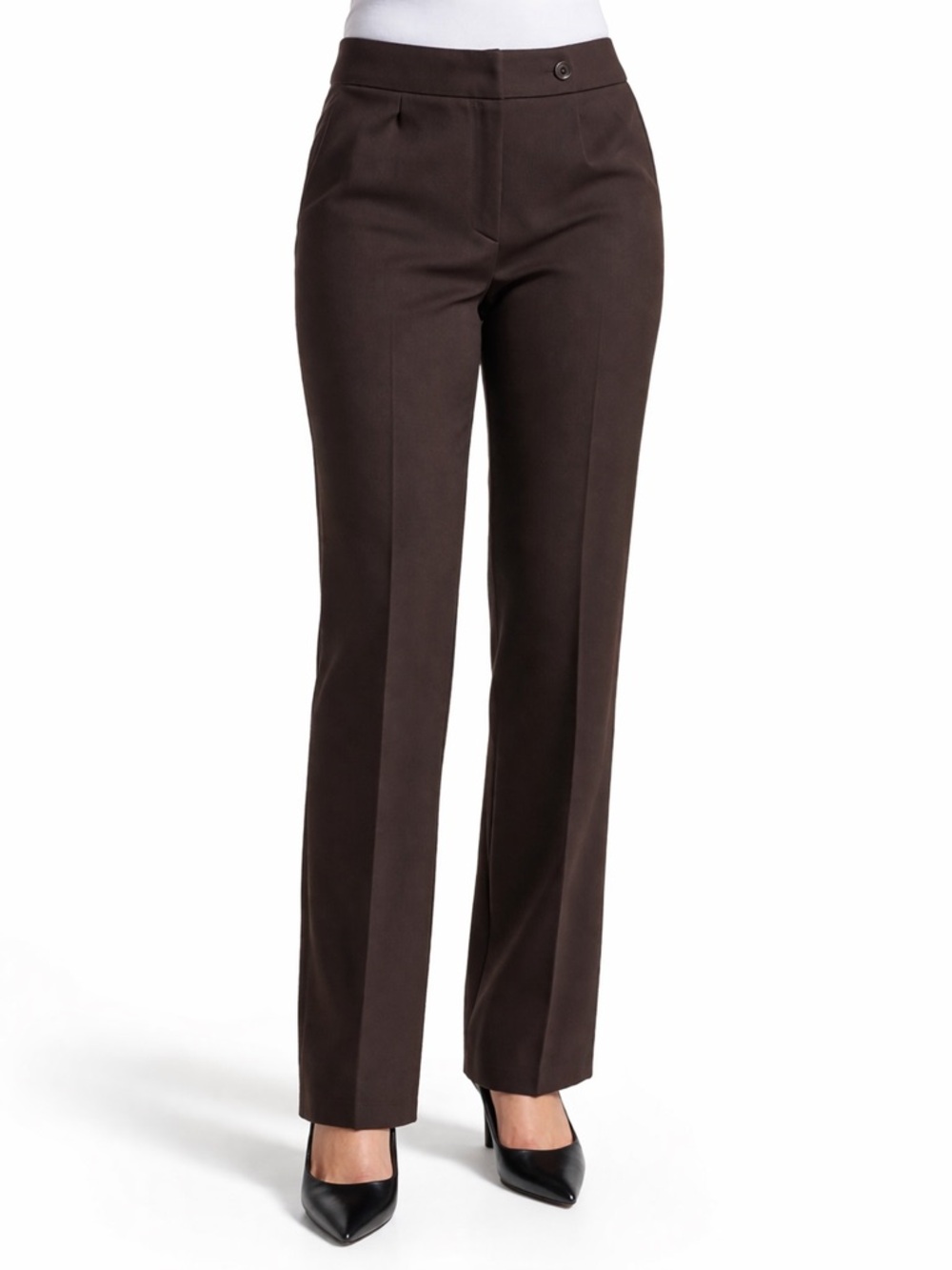 Covington Petite Brown Dress Pants Size 8P Stretch Career Slacks
